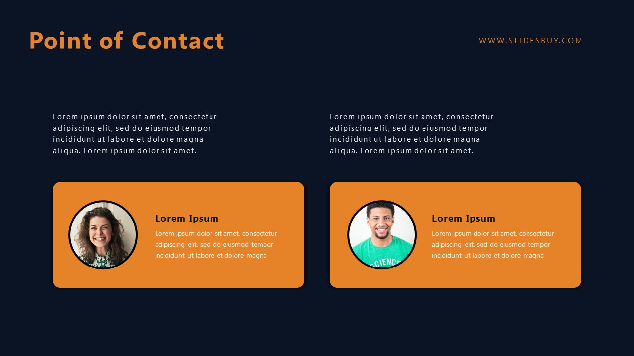 Team Contact Information PowerPoint Template