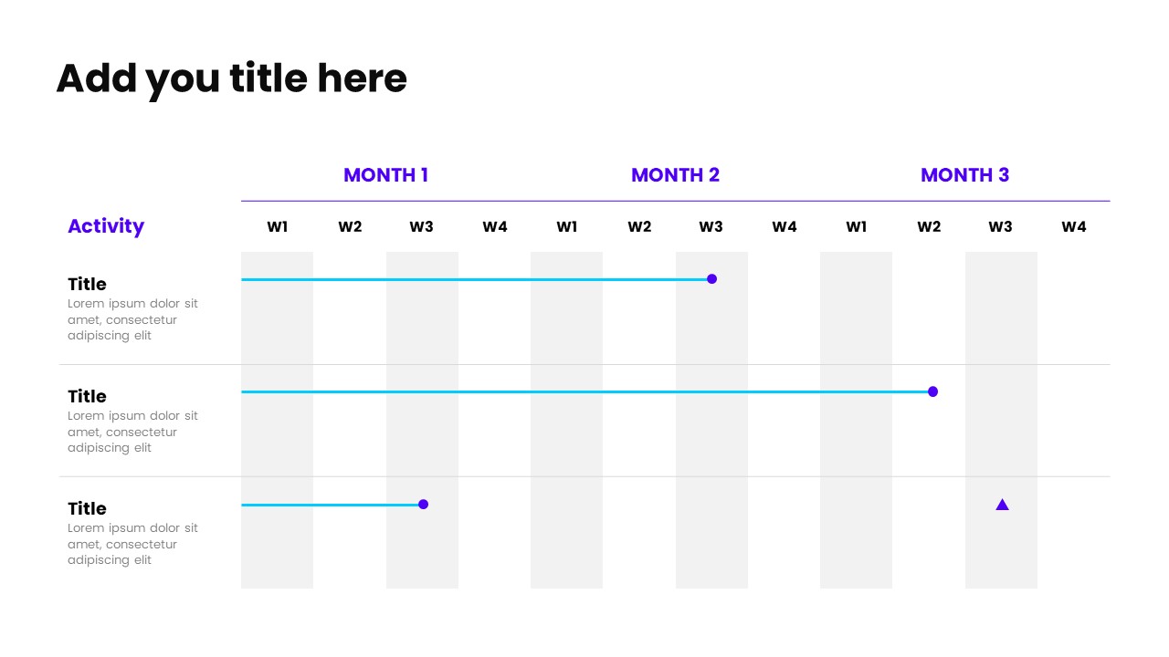 3-Phase Gantt Chart  PowerPoint Template