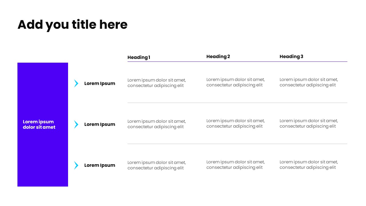 3x3 Rows & Columns PowerPoint Template - S1102