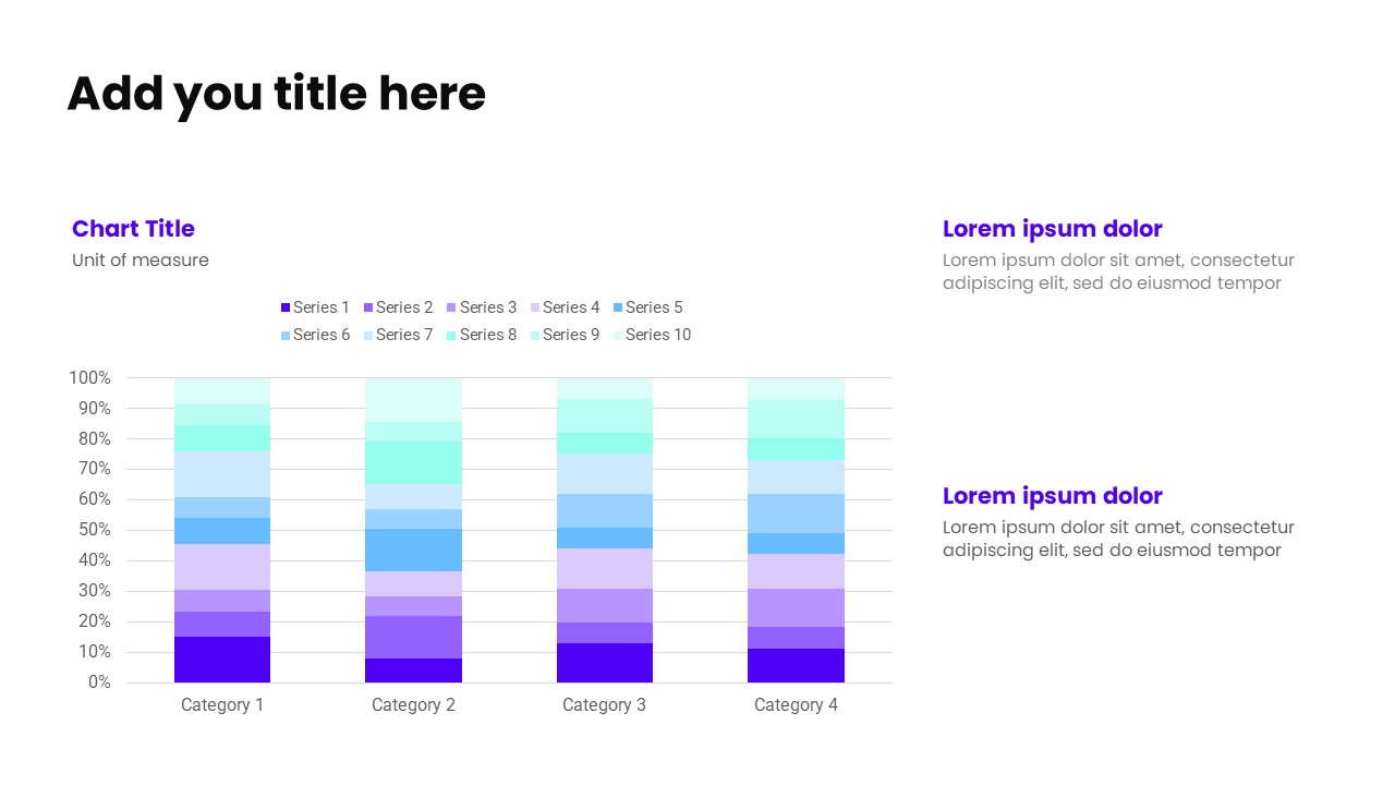 100% Stacked Column Chart PowerPoint Template