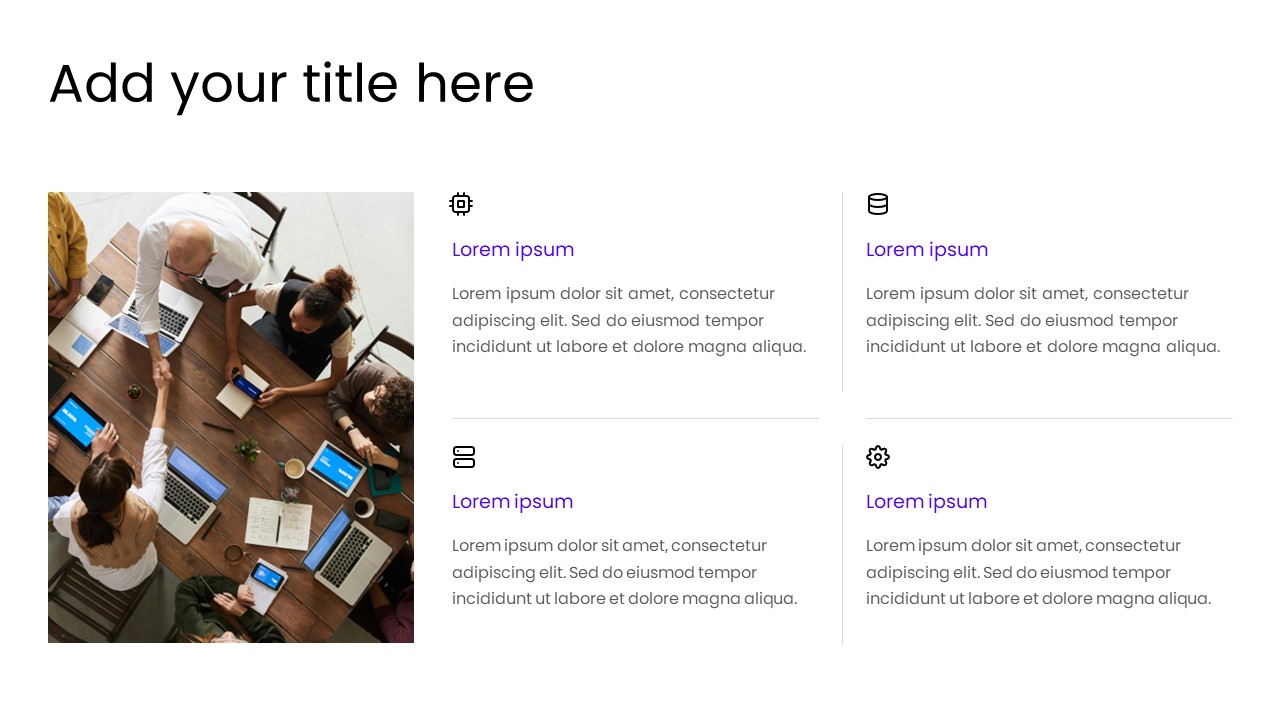 4 Text with Image PowerPoint Template - S1133