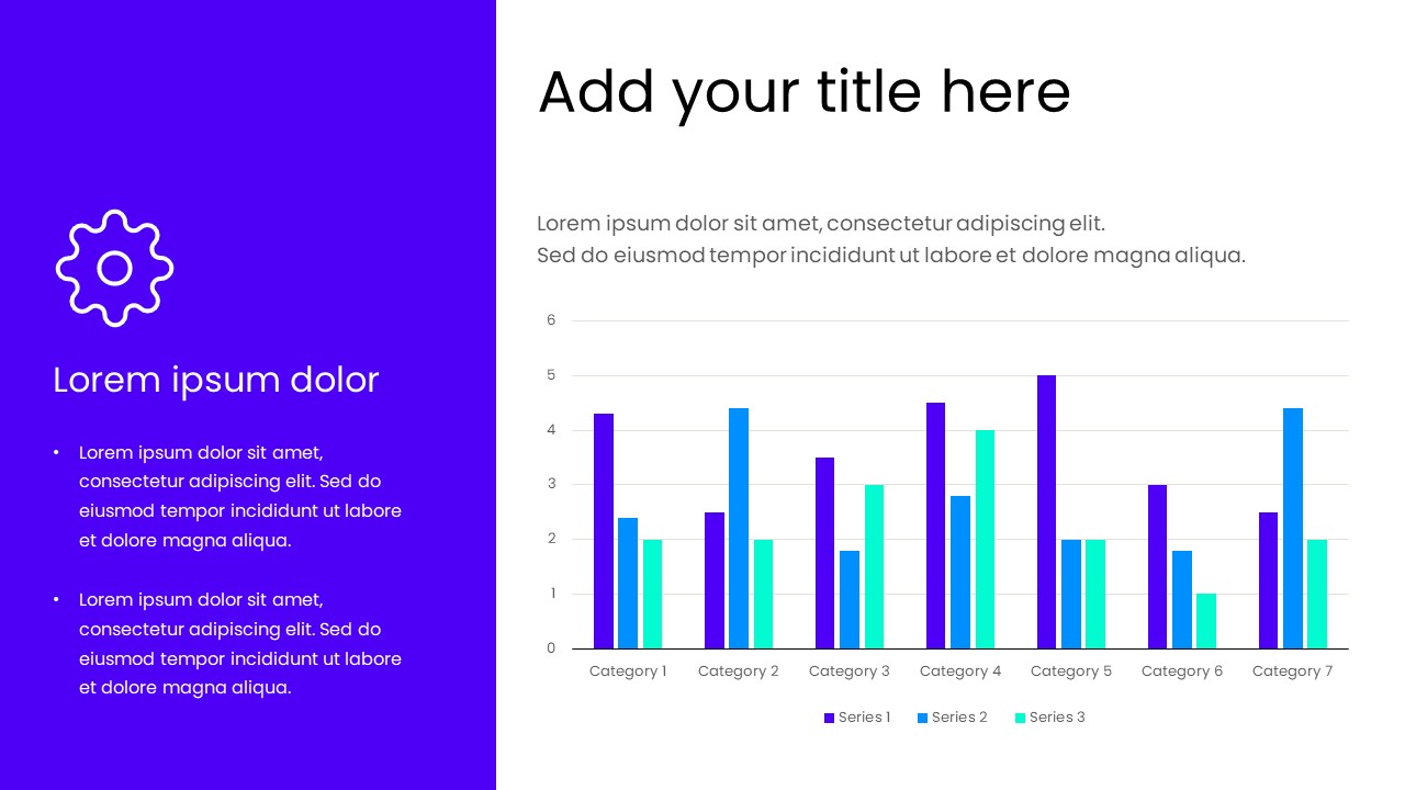 Key Takeaway with Clustered Column Chart PowerPoint Template