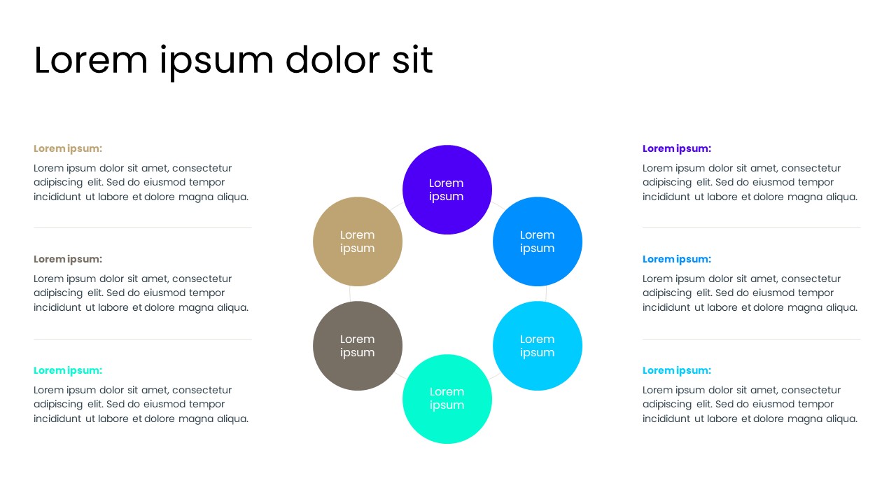 6 Circular Infographic PowerPoint Template