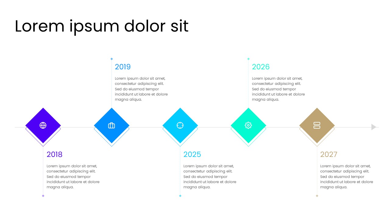 Horizontal Roadmap & Timeline PowerPoint Template