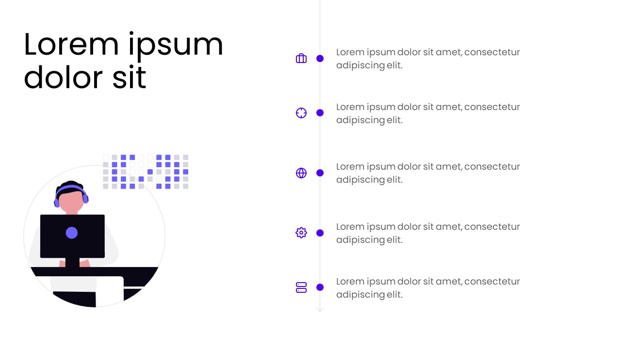 Vertical Feature Timeline PowerPoint Template