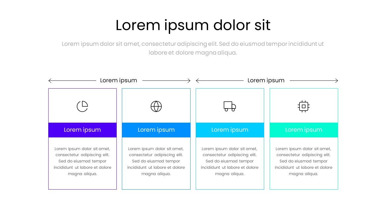 4-Step Icon Feature Cards PowerPoint Template