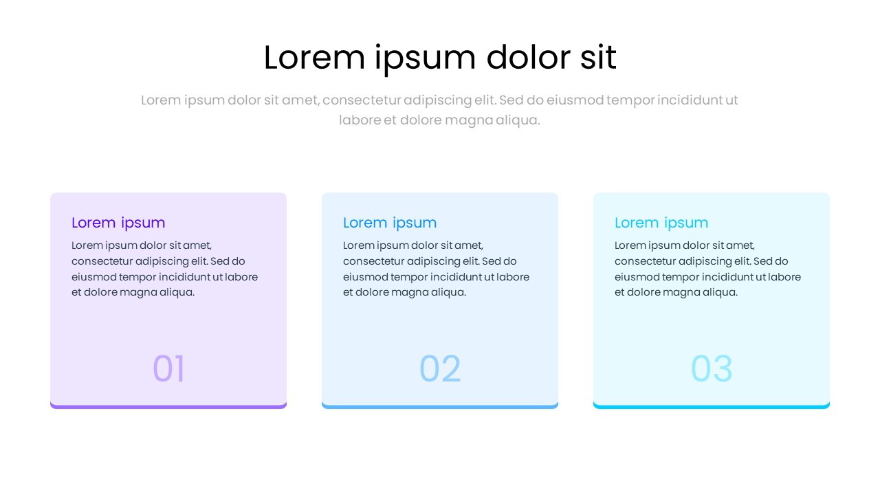 3 Step Process Card PowerPoint Template