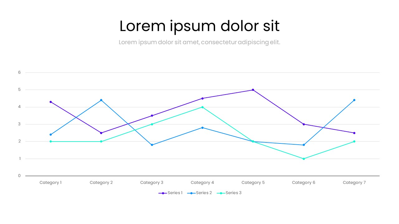 Multi-Series Line Chart PowerPoint Slide for Data Trend Analysis