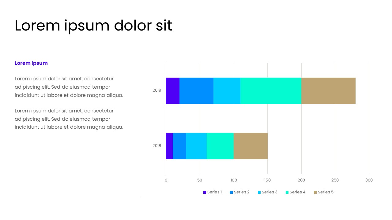 Business Performance Stacked Horizontal Bar Chart Slide