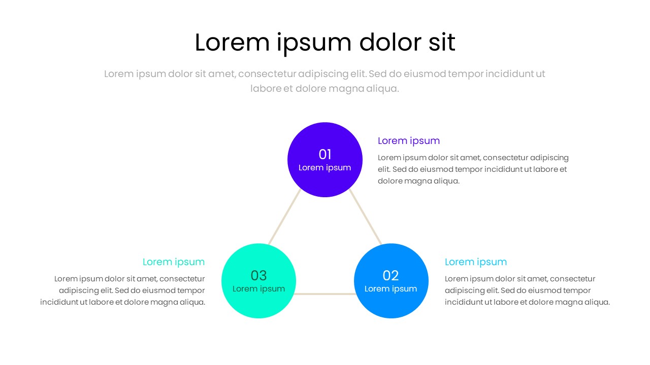 3 Step Triangle Process Infographic Presentation Slide