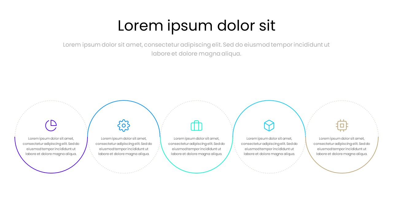 5 Step Process Infographic PowerPoint Slide