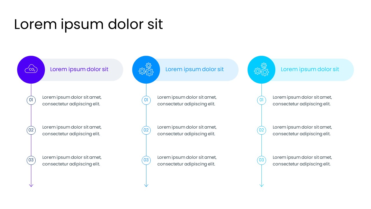 3 Vertical Timeline Infographic PowerPoint Slide
