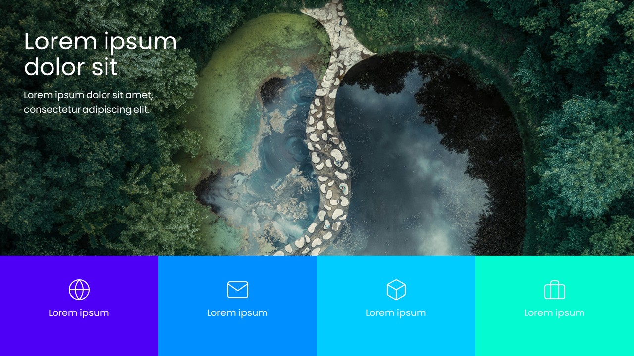 Four Step Feature Infographic Slide for PowerPoint