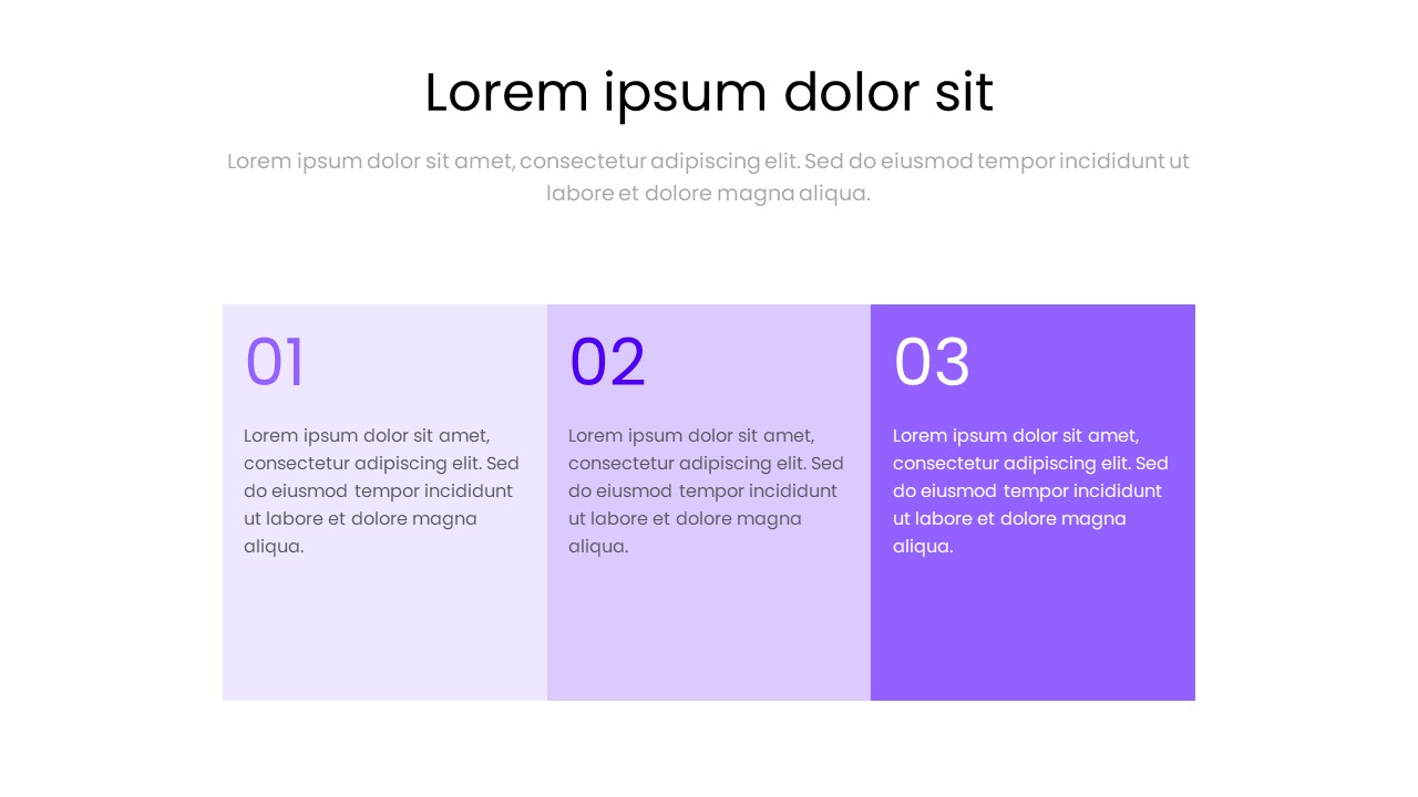 3 Step Process Presentation Slide – Modern Gradient Business Layout
