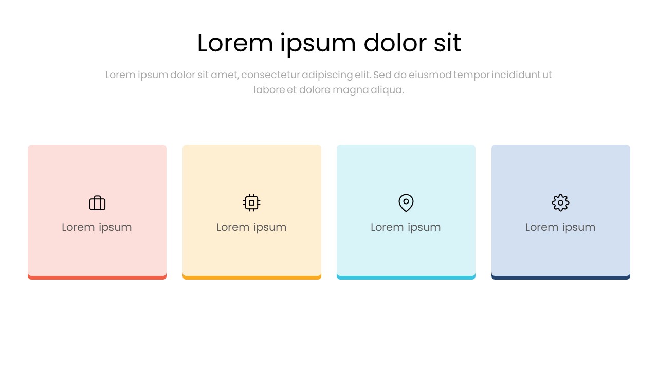 4 Column Card Infographics PowerPoint Template