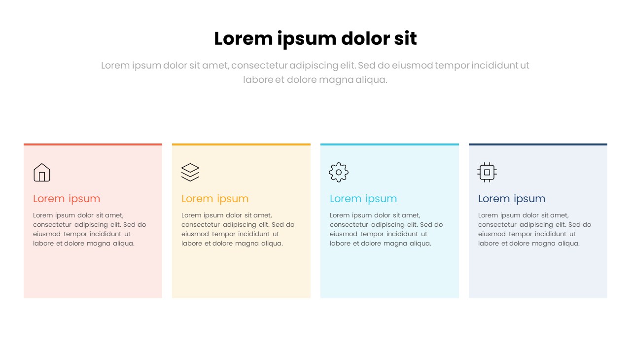 4 Column Card Infographic Template – Modern Business Presentation Slide