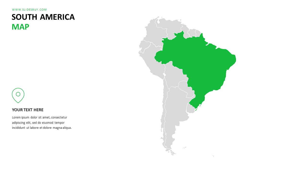 South America Map PowerPoint Template - S1419