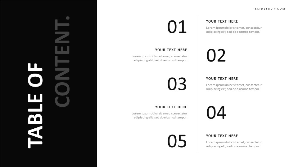 Minimalist Table of Contents PowerPoint Template - S1458