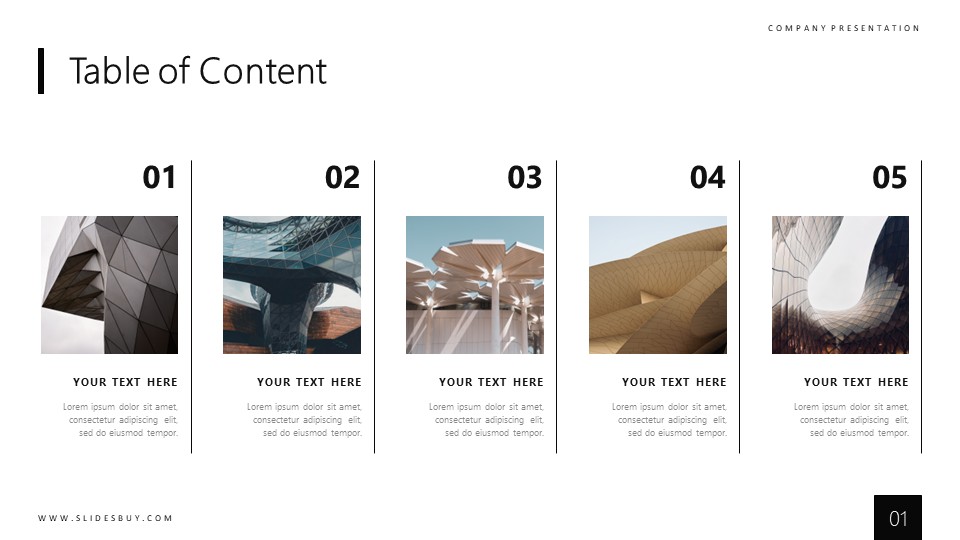 Minimalist Table of Contents PowerPoint Slide - S1461